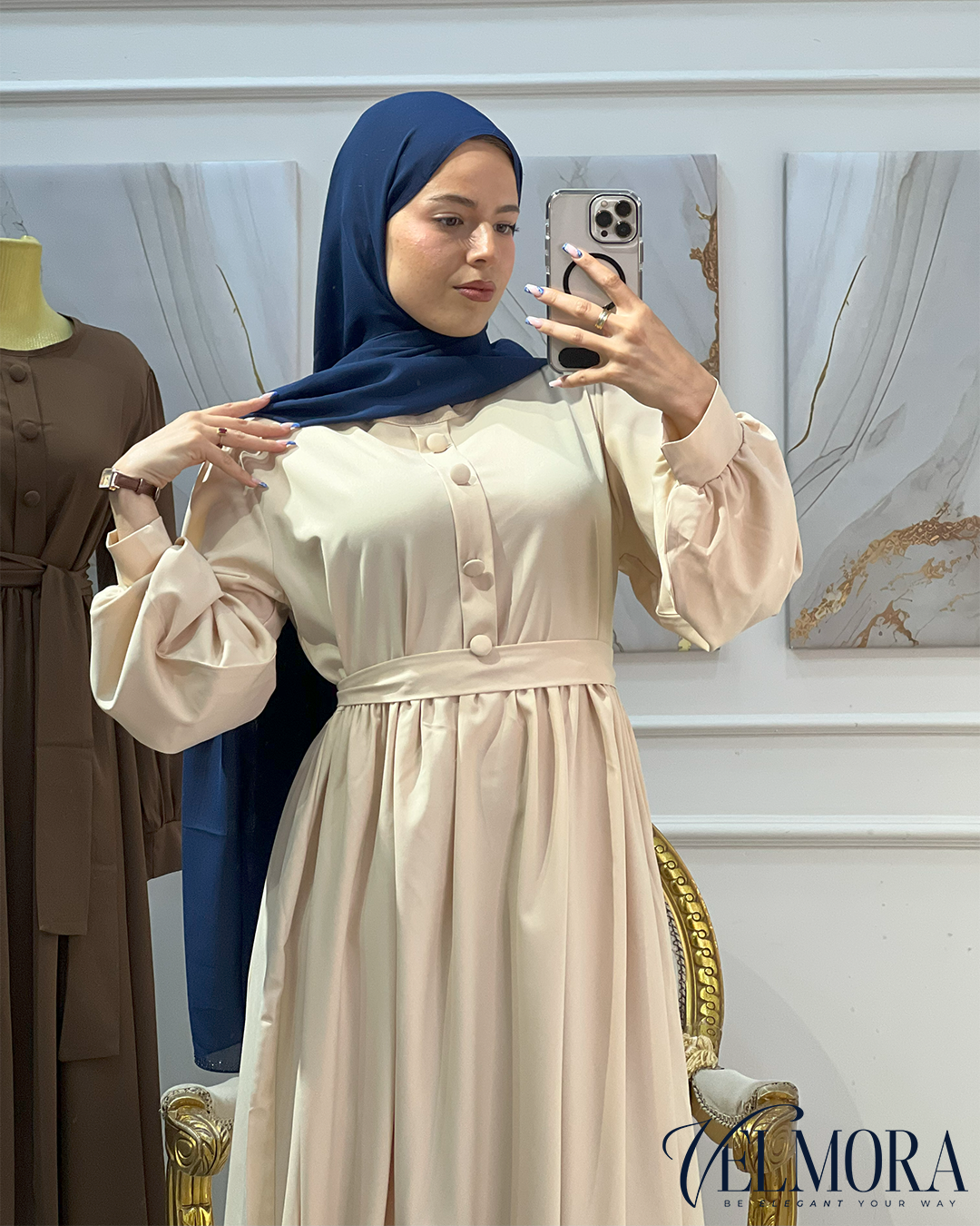 💫🤎  حجاب هناء الفاخر بأناقة طبيعية